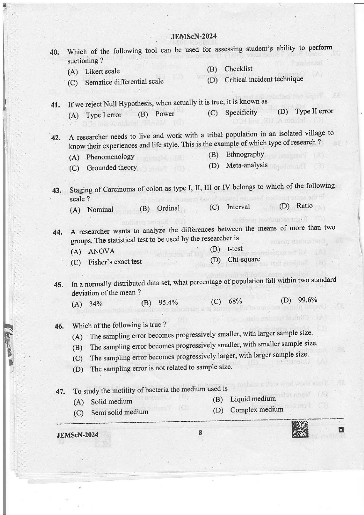 WB JEMScN 2024 Question Paper - Page 8