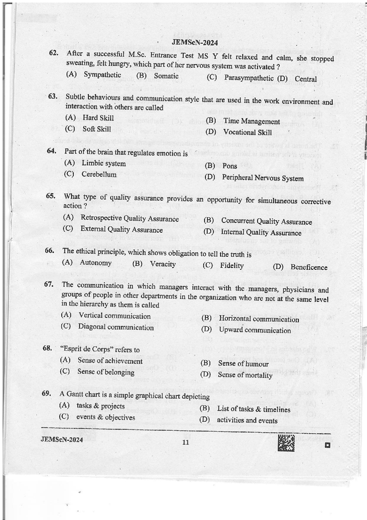 WB JEMScN 2024 Question Paper - Page 11