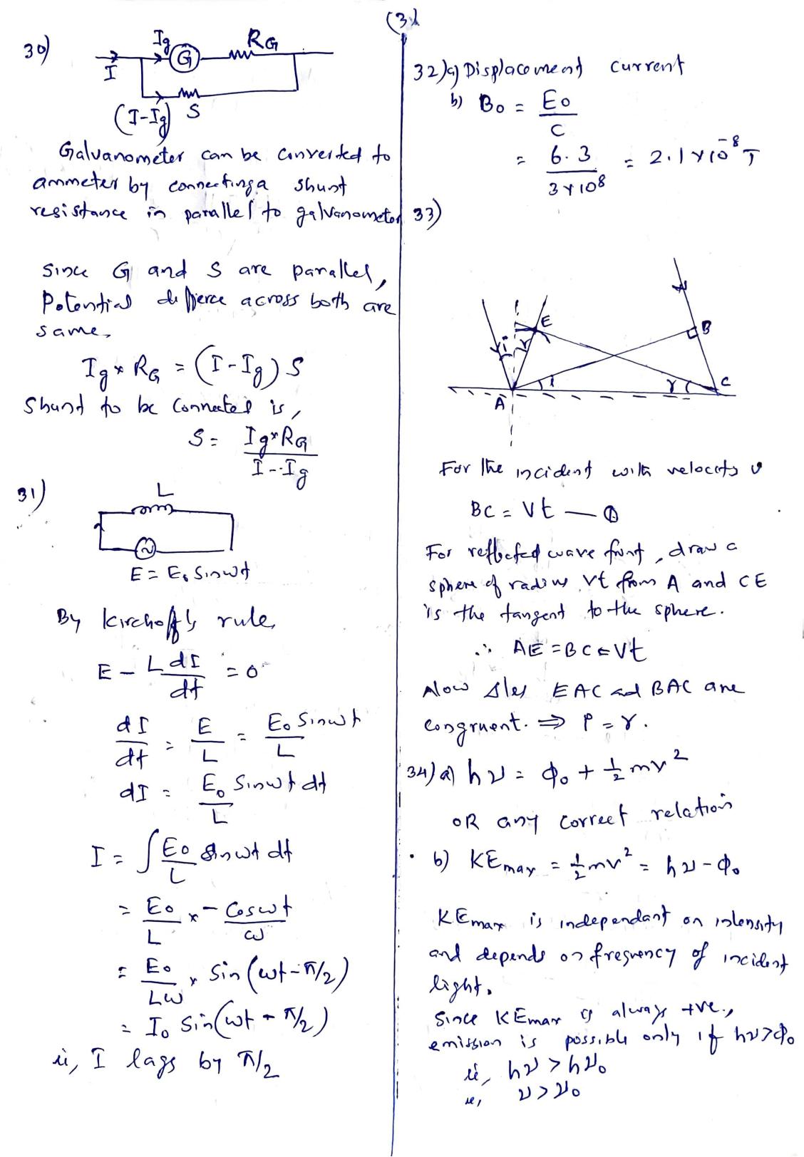 Kerala Plus Two 2021 Physics Annual Answer Key - Page 3