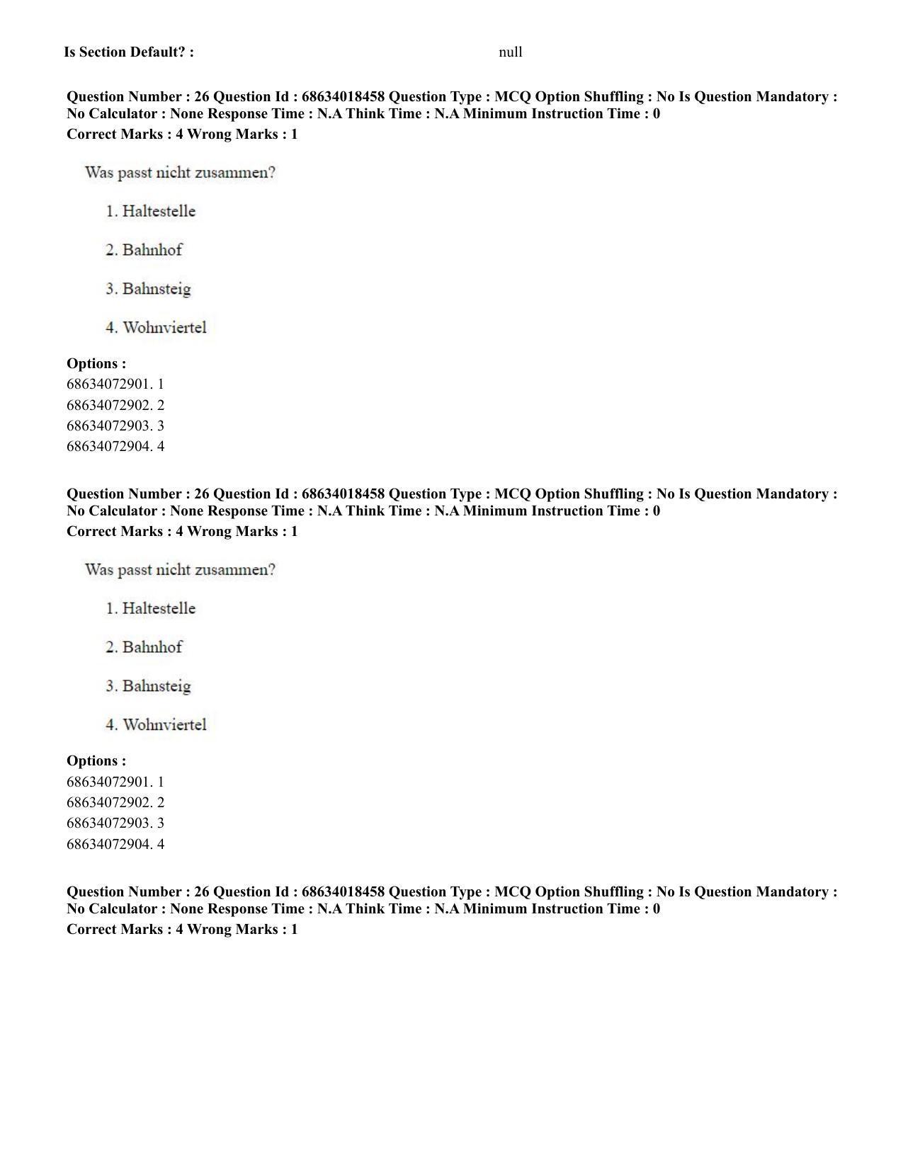 CUET PG 2023: LAQP12 – German(HINDI) - Shift 3 (13-06-2023) Question Paper - Page 39