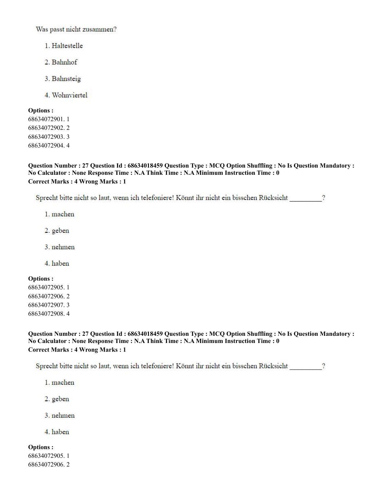 CUET PG 2023: LAQP12 – German(HINDI) - Shift 3 (13-06-2023) Question Paper - Page 40