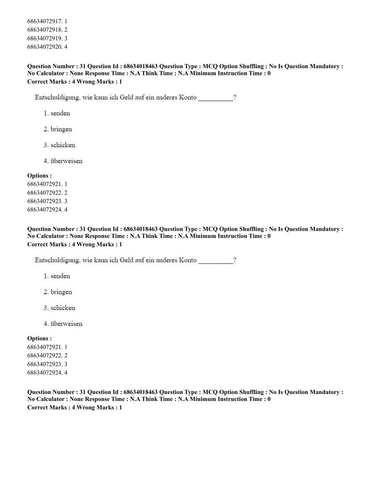 CUET PG 2023: LAQP12 – German(HINDI) - Shift 3 (13-06-2023) Question Paper - Page 45