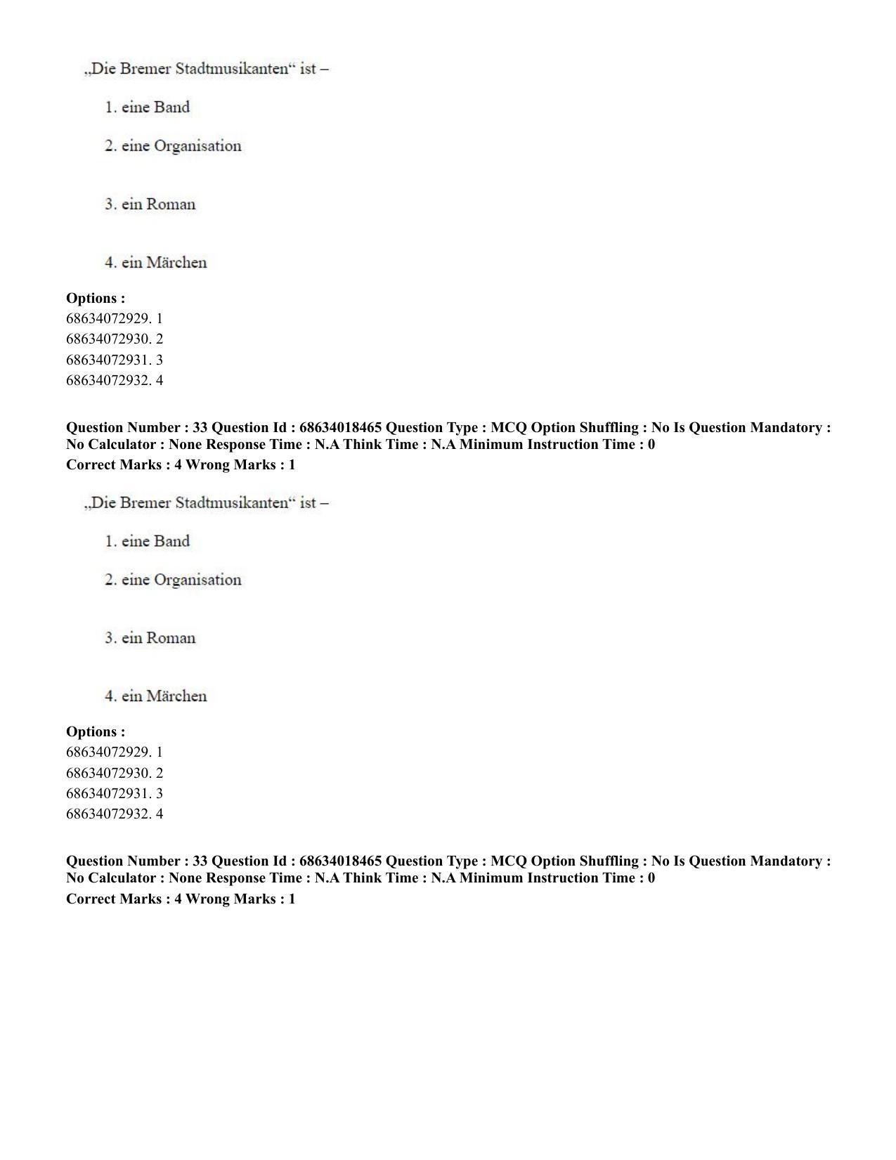 CUET PG 2023: LAQP12 – German(HINDI) - Shift 3 (13-06-2023) Question Paper - Page 48