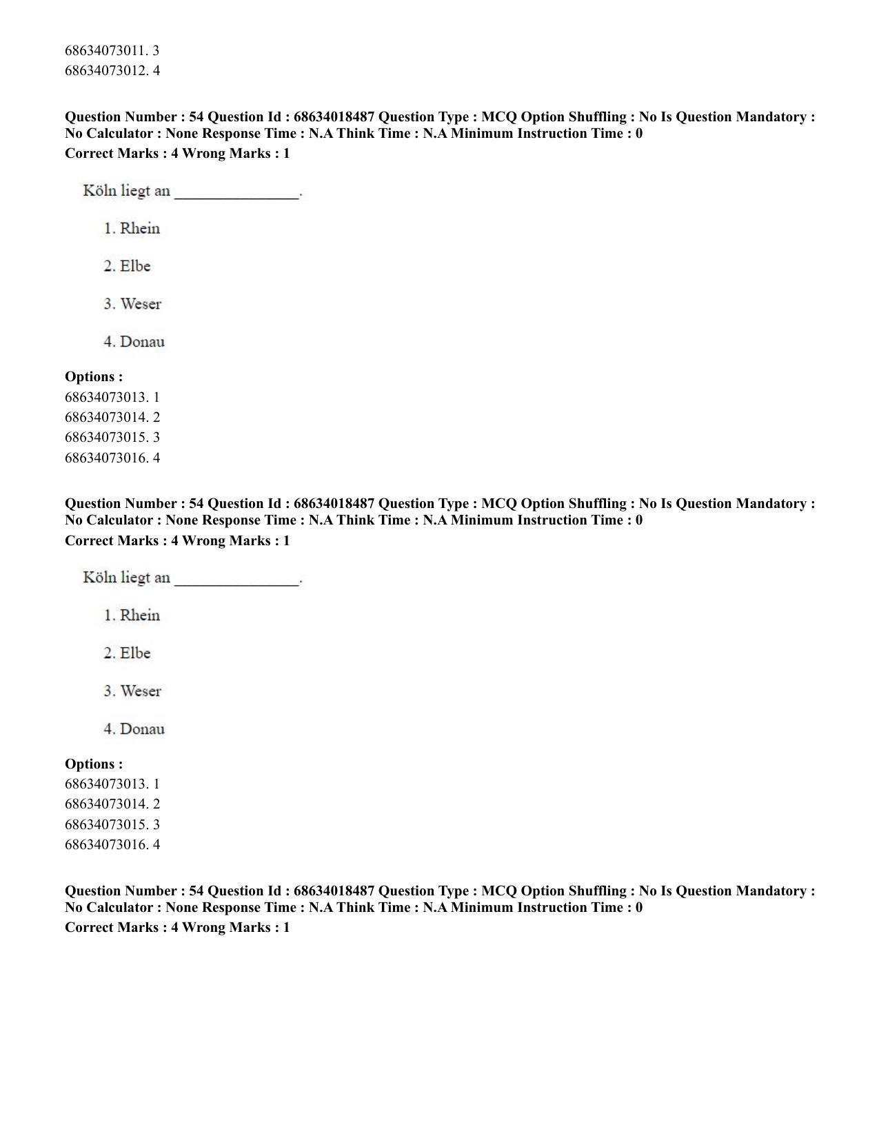 CUET PG 2023: LAQP12 – German(HINDI) - Shift 3 (13-06-2023) Question Paper - Page 77