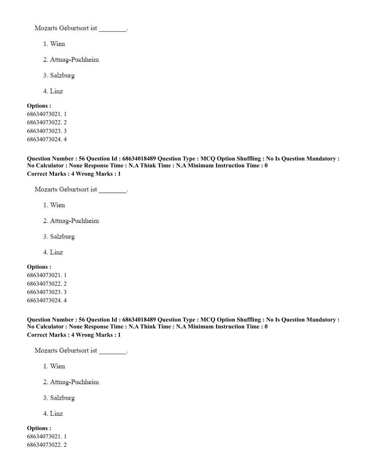 CUET PG 2023: LAQP12 – German(HINDI) - Shift 3 (13-06-2023) Question Paper - Page 80
