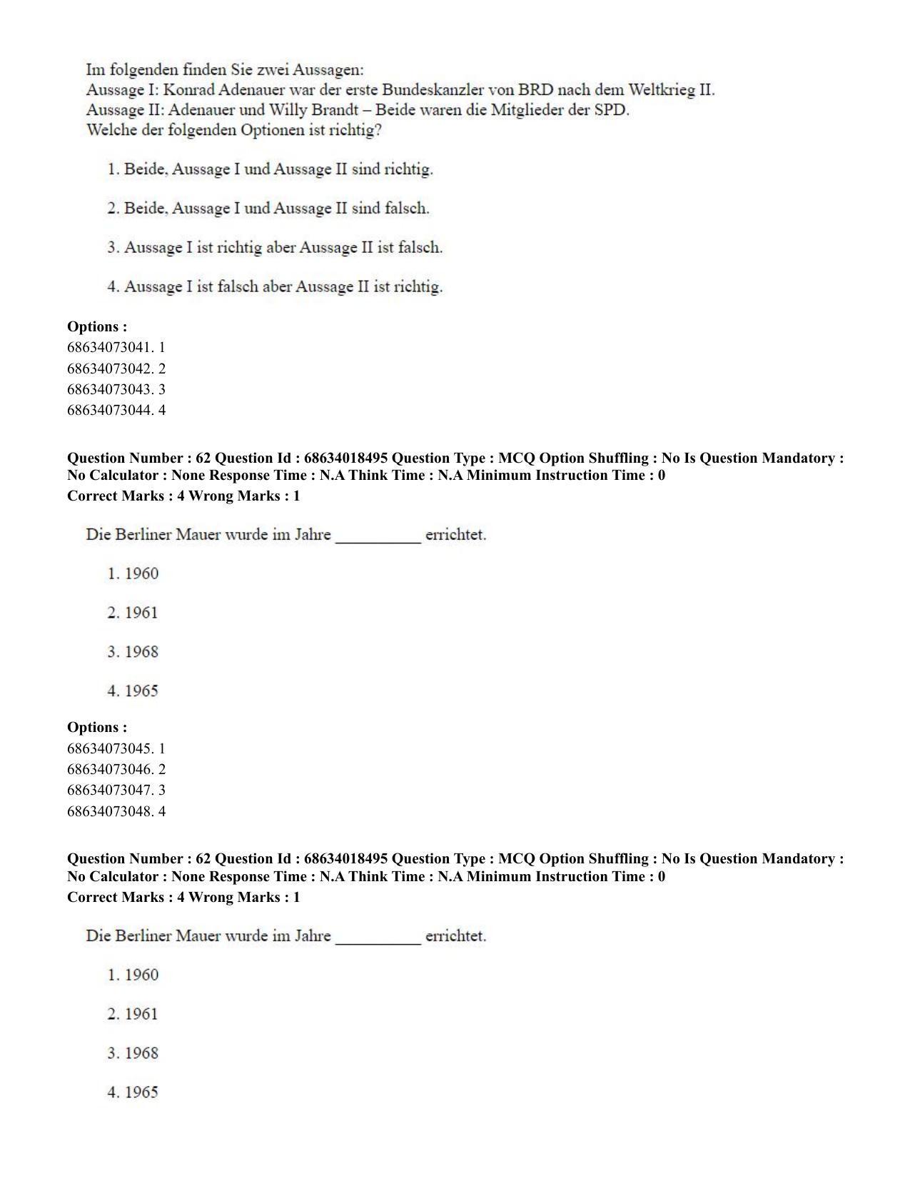 CUET PG 2023: LAQP12 – German(HINDI) - Shift 3 (13-06-2023) Question Paper - Page 88