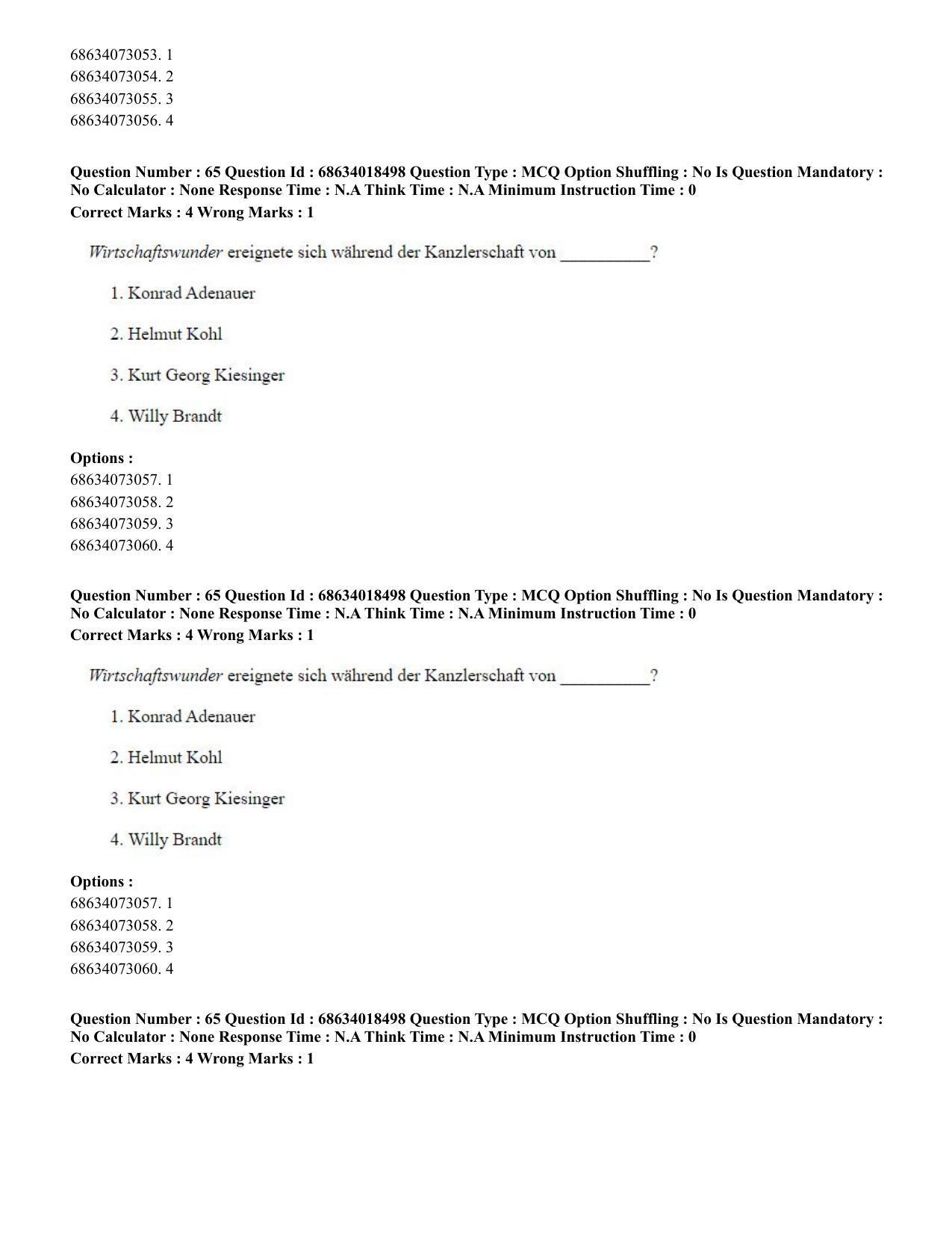 CUET PG 2023: LAQP12 – German(HINDI) - Shift 3 (13-06-2023) Question Paper - Page 92