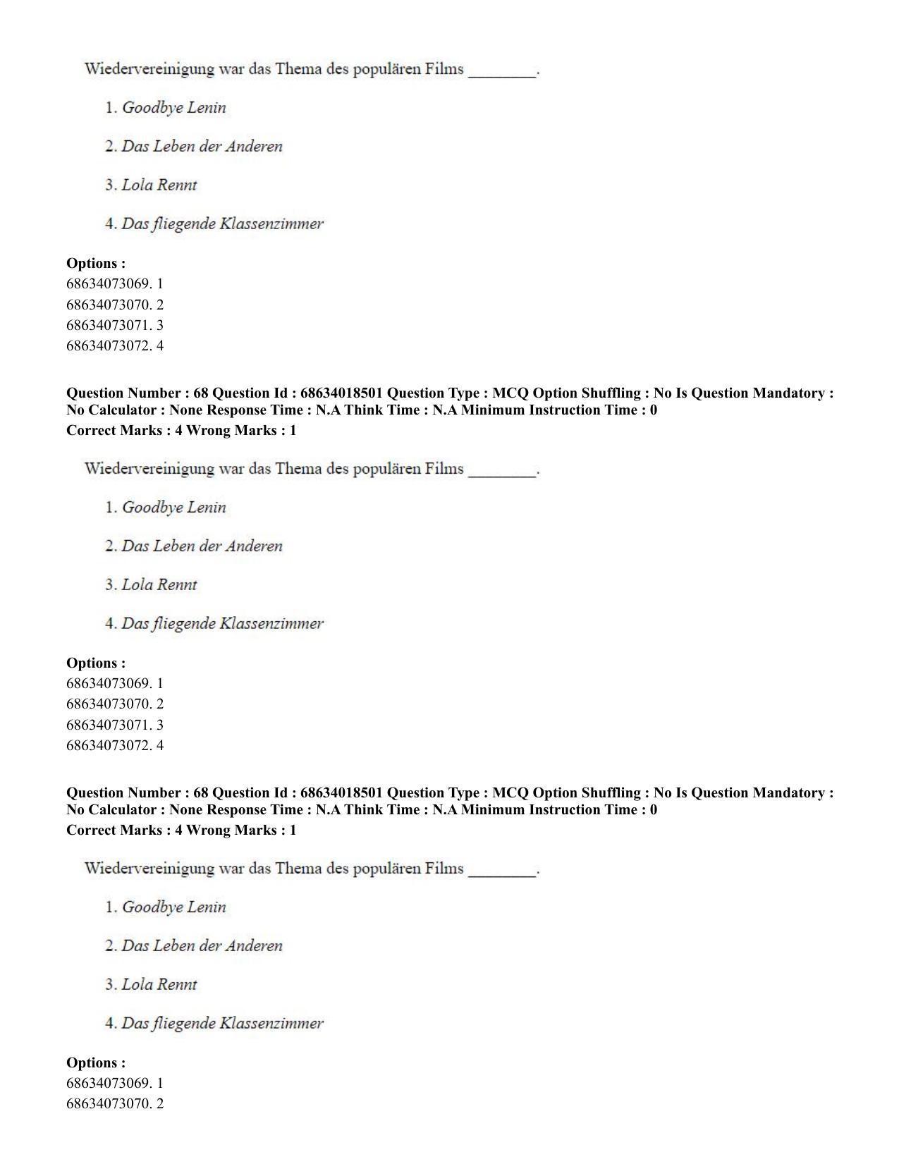 CUET PG 2023: LAQP12 – German(HINDI) - Shift 3 (13-06-2023) Question Paper - Page 96