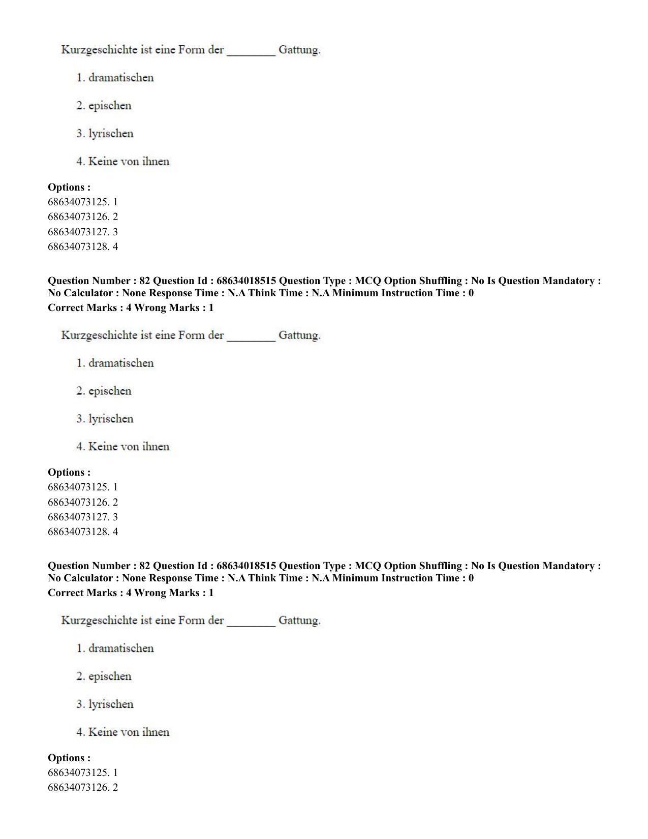 CUET PG 2023: LAQP12 – German(HINDI) - Shift 3 (13-06-2023) Question Paper - Page 113