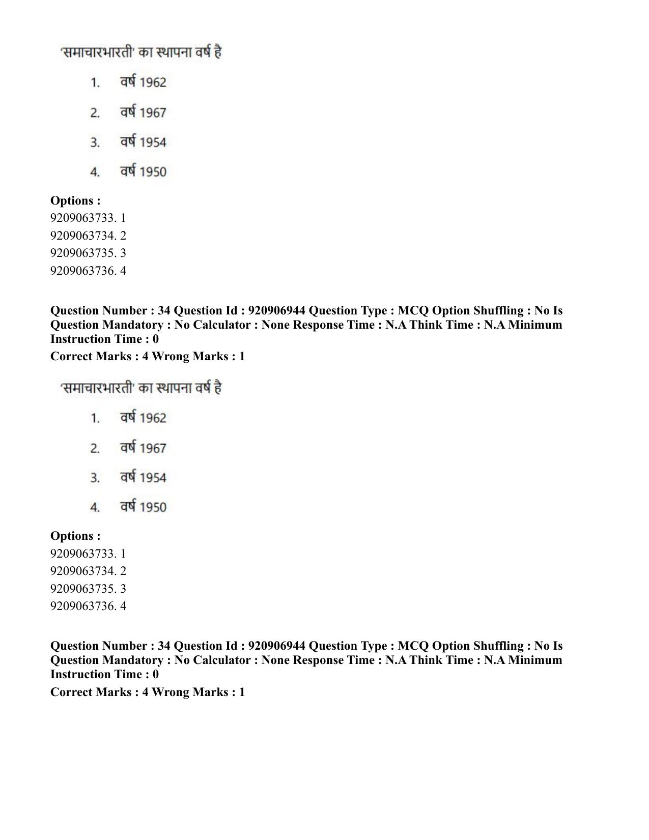CUET PG 2023: LAQP32 – Prayojanmoolak (Patrakarita) (Hindi)-Shift 1 (06-06-2023) Question Paper - Page 51