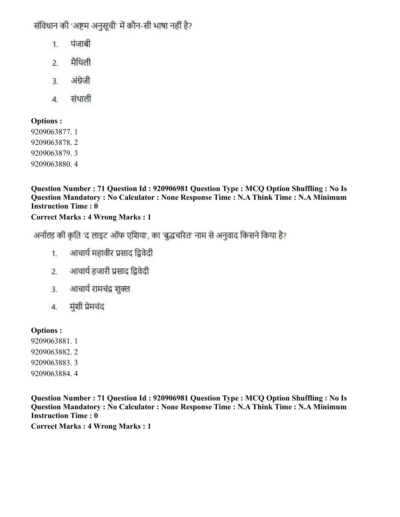 CUET PG 2023: LAQP32 – Prayojanmoolak (Patrakarita) (Hindi)-Shift 1 (06-06-2023) Question Paper - Page 106