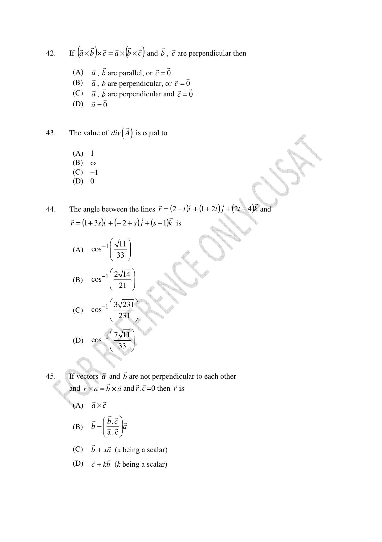 CUSAT CAT 2022 MCA Question Paper - Page 12