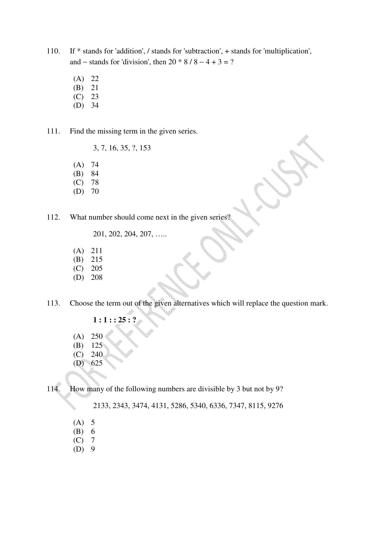 CUSAT CAT 2022 MCA Question Paper - Page 29