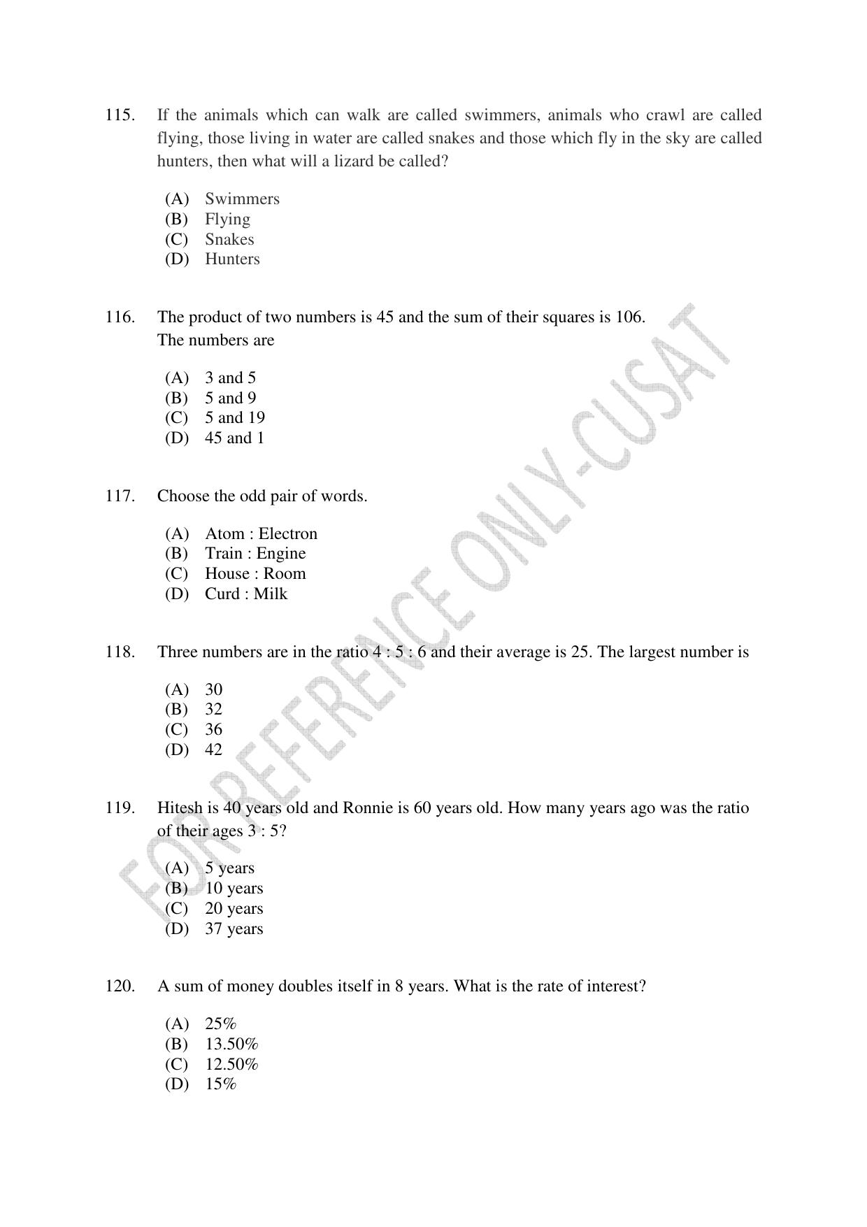 CUSAT CAT 2022 MCA Question Paper - Page 30