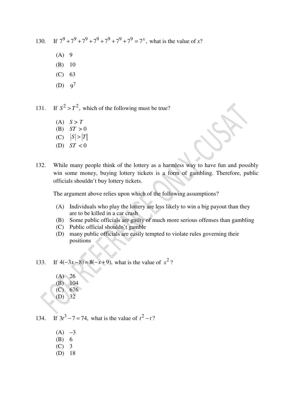 CUSAT CAT 2022 MCA Question Paper - Page 33