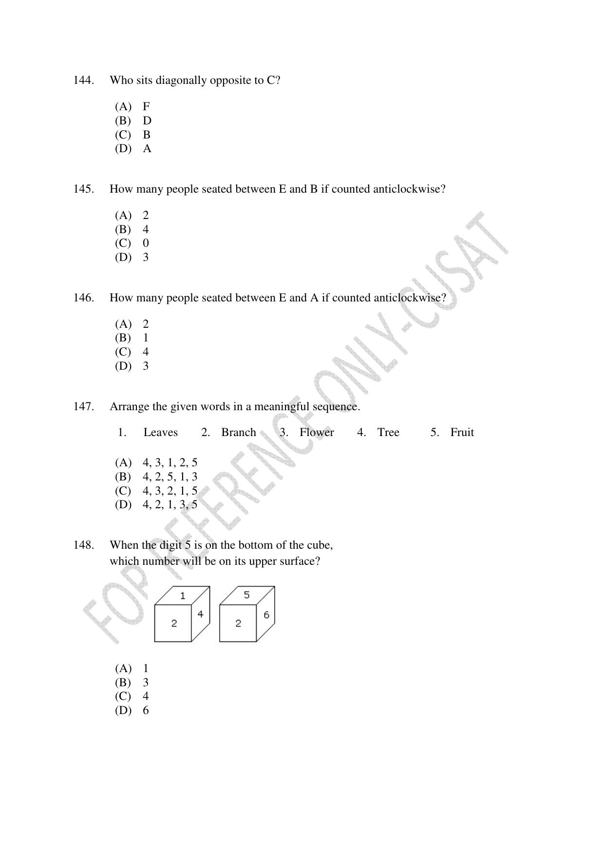 CUSAT CAT 2022 MCA Question Paper - Page 36