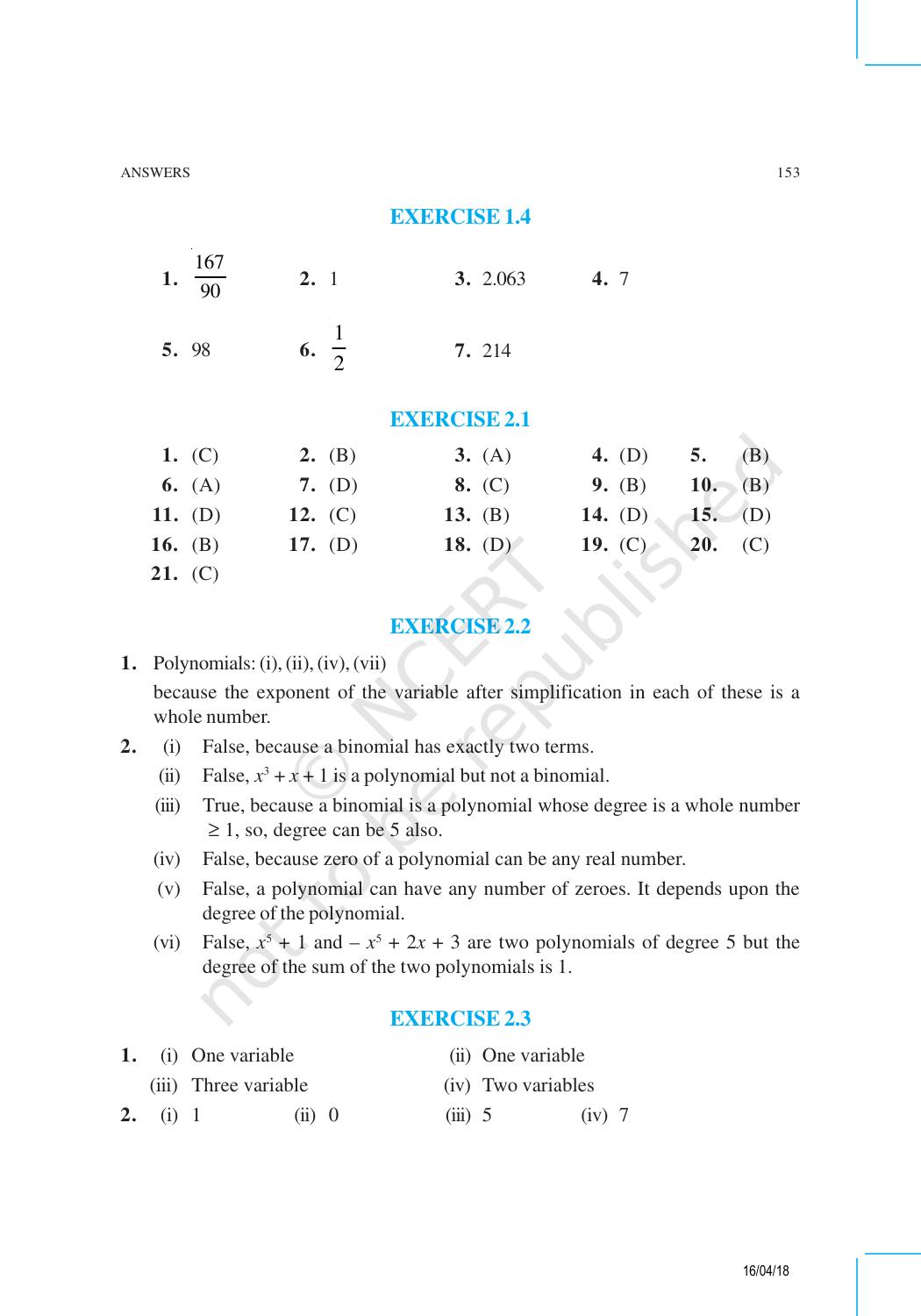 NCERT Exemplar Class 9: Mathematics Asnwers - Page 4