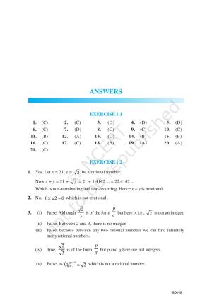NCERT Exemplar Class 9: Mathematics Asnwers