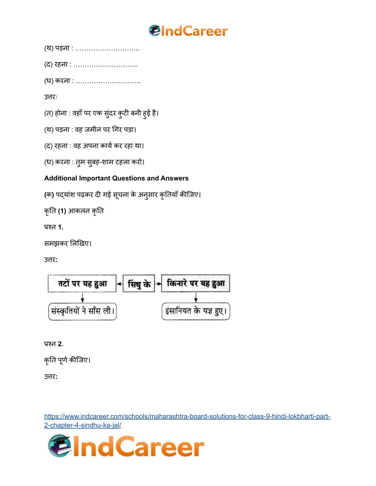 Maharashtra Board Solutions for Class 9- Hindi Lokbharti (Part 2): Chapter 4- सिंधु का जल - Page 8