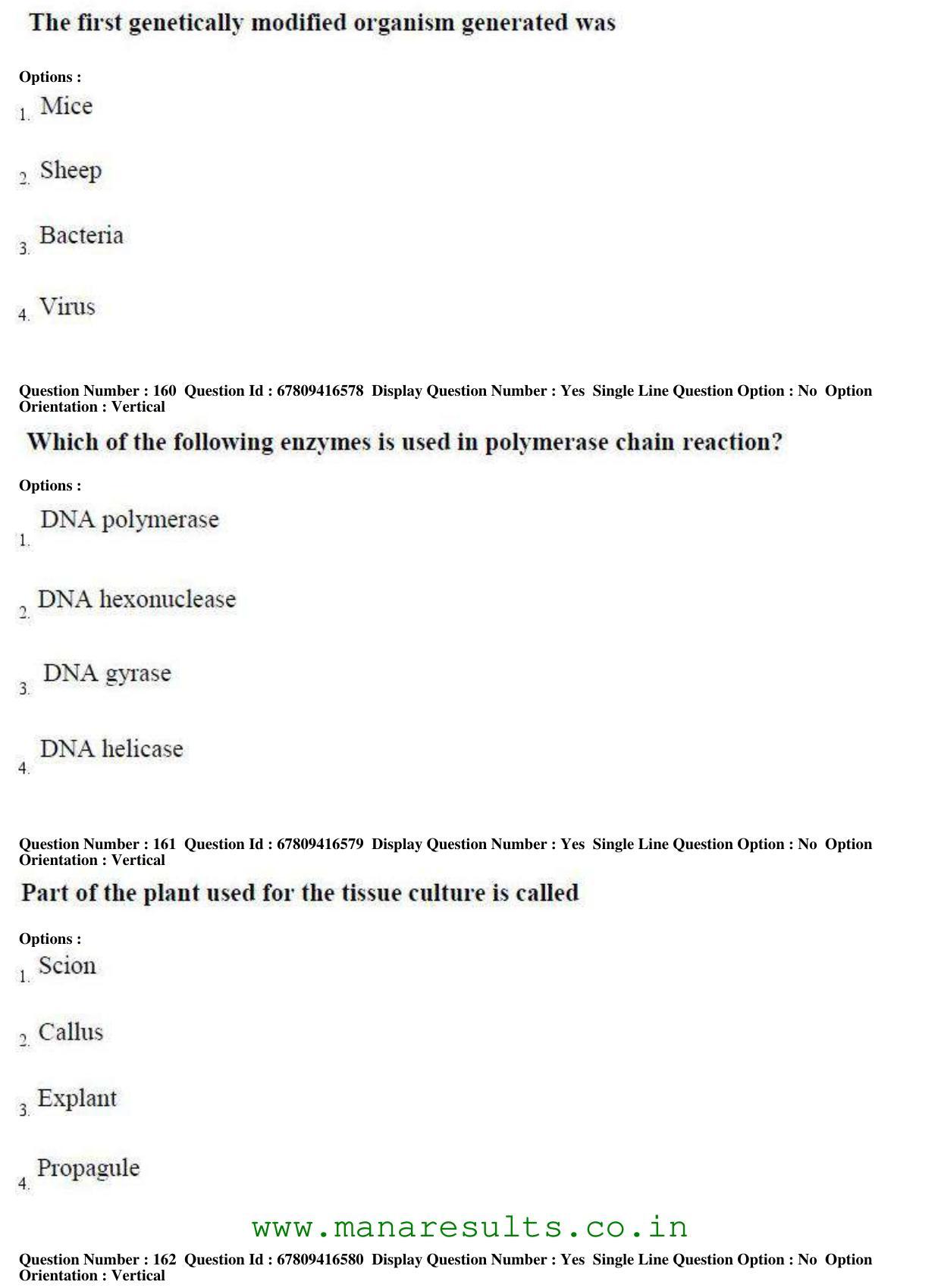 AP ECET 2018 - Bio Technology Old Previous Question Papers - Page 58
