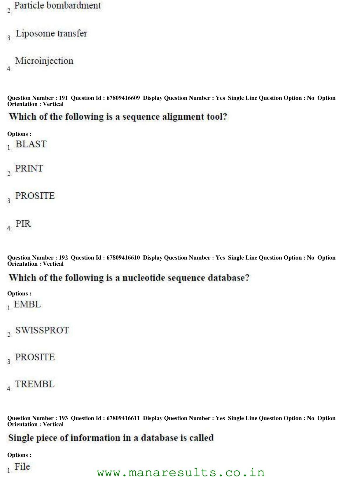 AP ECET 2018 - Bio Technology Old Previous Question Papers - Page 69
