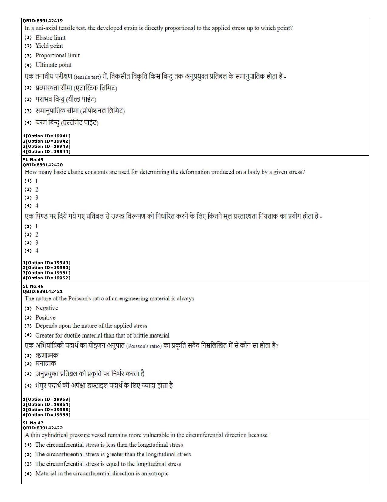 CUET (PG) 2022: PGQP-08 Mech. Engg.-Machine Design _ Thermo Fluids (07-09-2022) Question Paper - Page 17