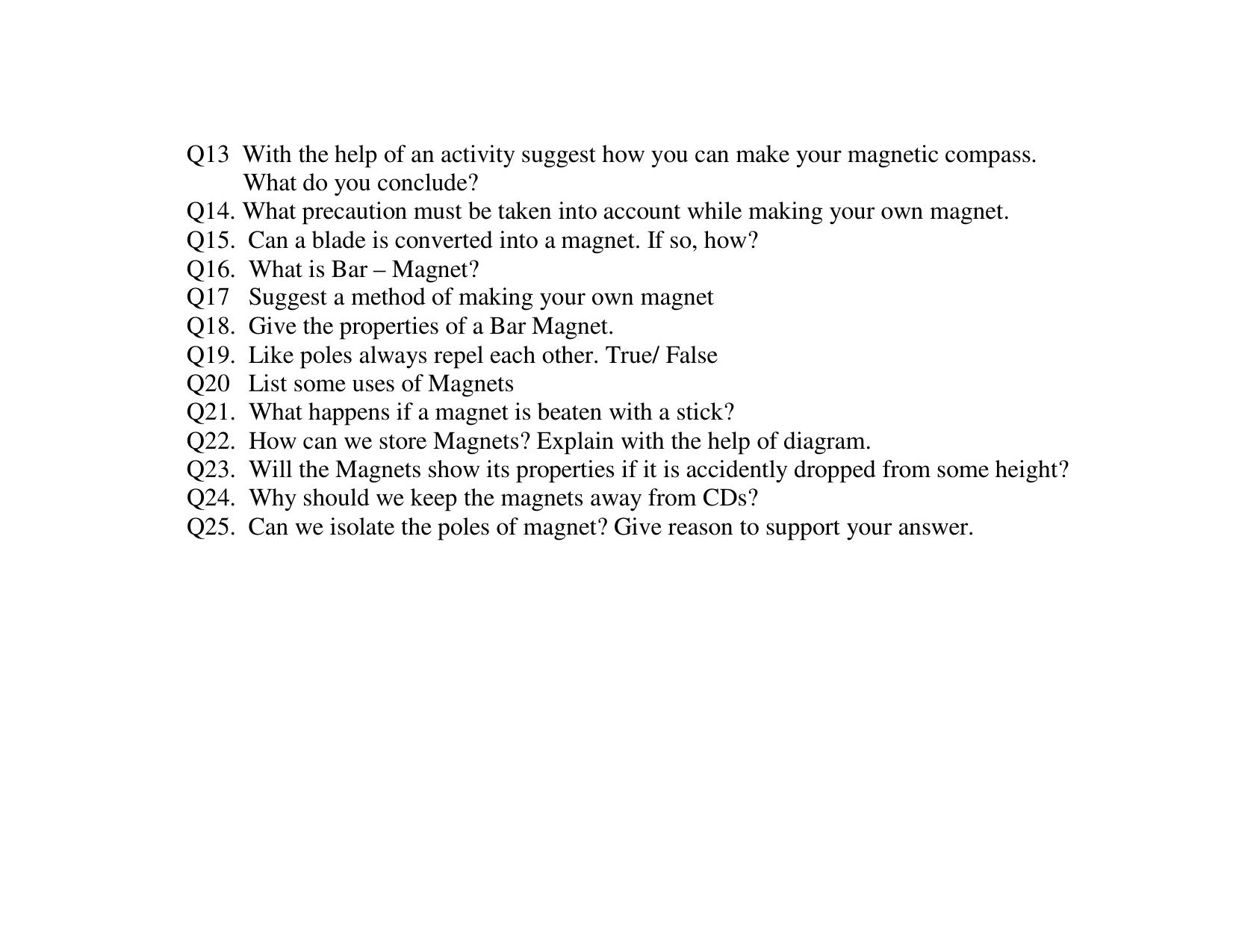 CBSE Worksheets for Class 6 Science Fun with Magnets Assignment 4 - Page 2