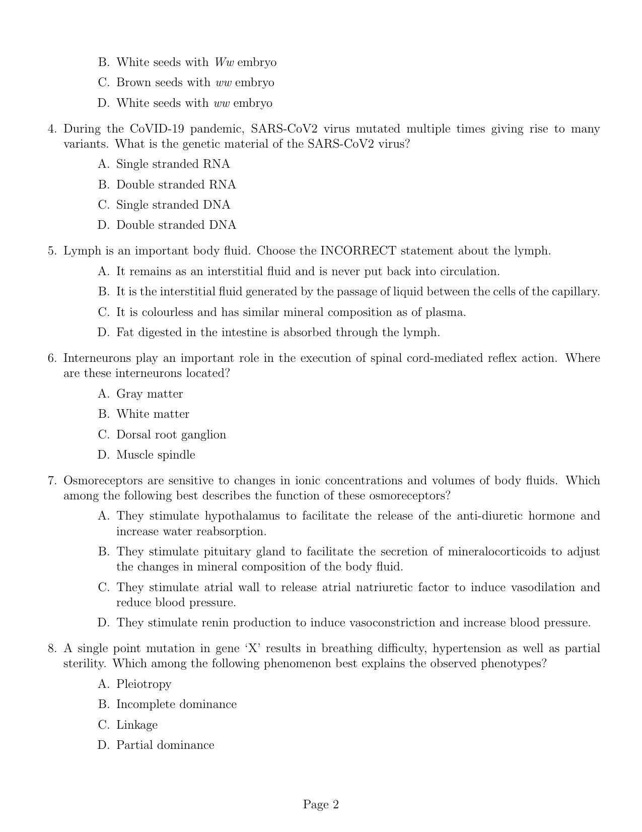 IISER Aptitude Test 2022 English Question Paper - Page 2