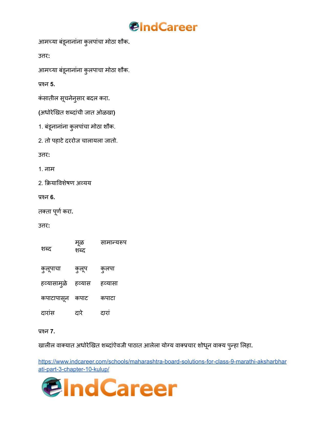 Maharashtra Board Solutions for Class 9- Marathi Aksharbharati (Part- 3): Chapter 10- कुलूप - Page 12