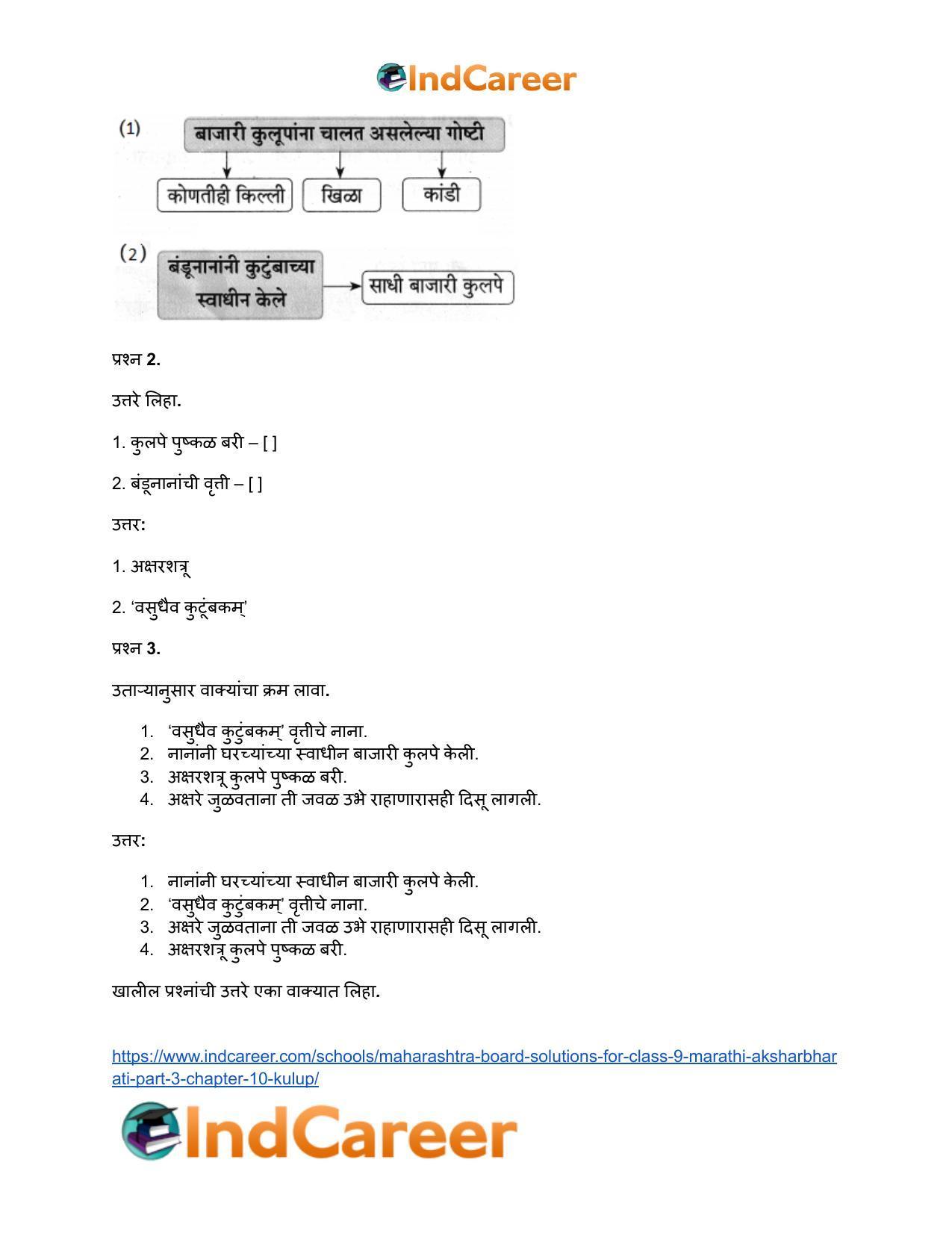 Maharashtra Board Solutions for Class 9- Marathi Aksharbharati (Part- 3): Chapter 10- कुलूप - Page 22