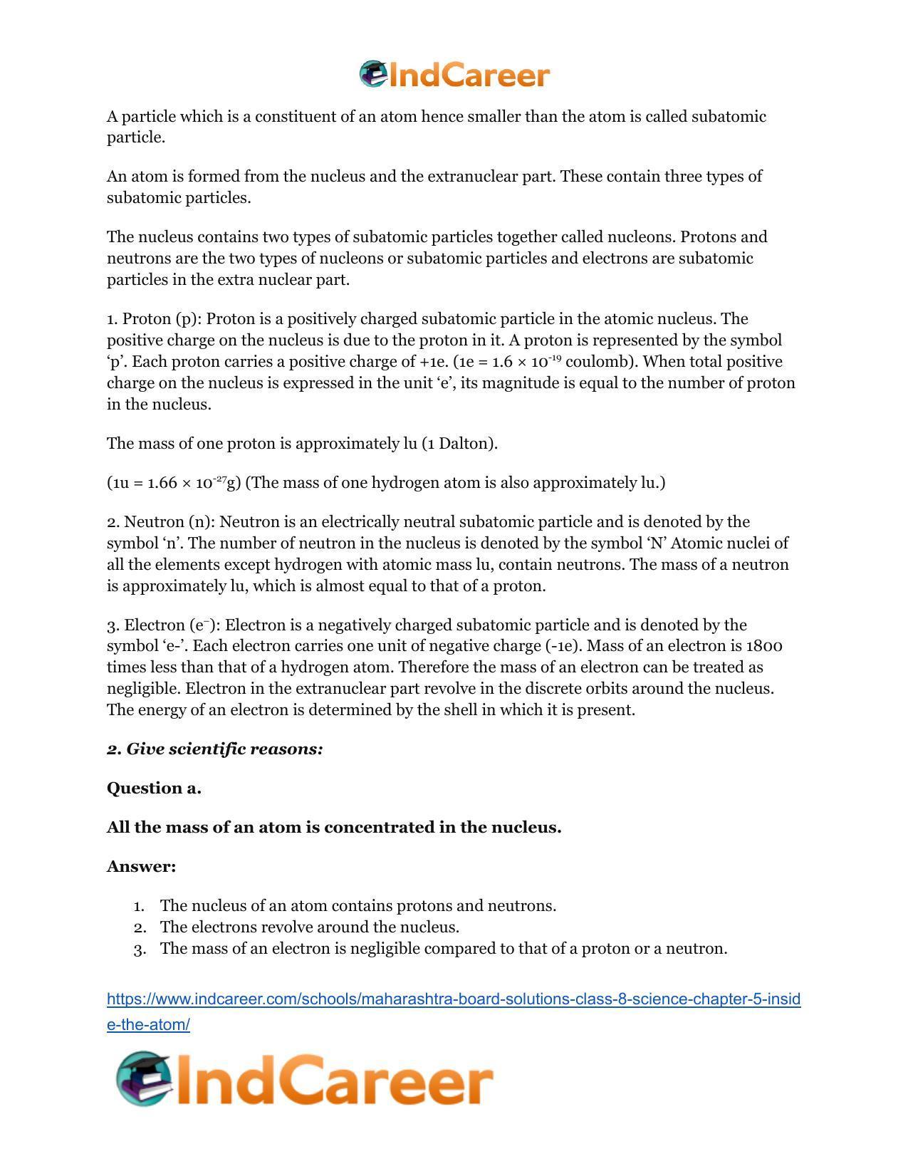 Maharashtra Board Solutions Class 8-Science: Chapter 5- Inside the Atom - Page 4
