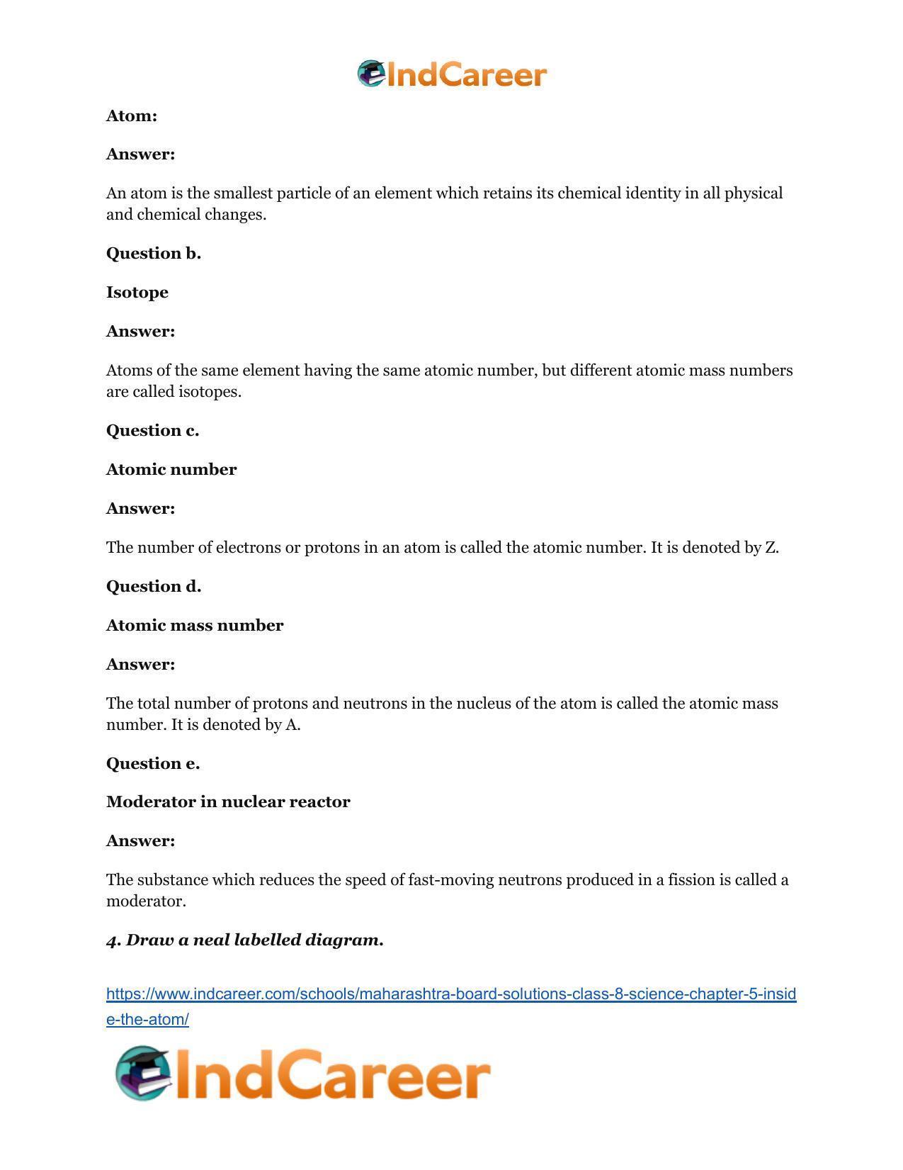 Maharashtra Board Solutions Class 8-Science: Chapter 5- Inside the Atom - Page 6