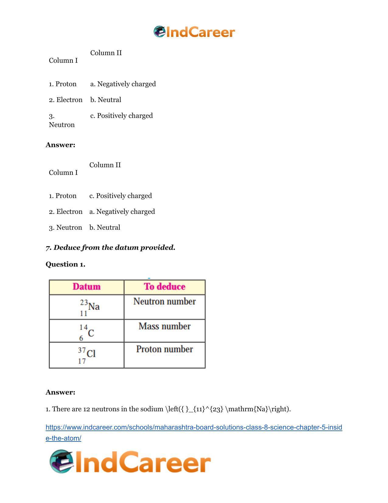 Maharashtra Board Solutions Class 8-Science: Chapter 5- Inside the Atom - Page 11