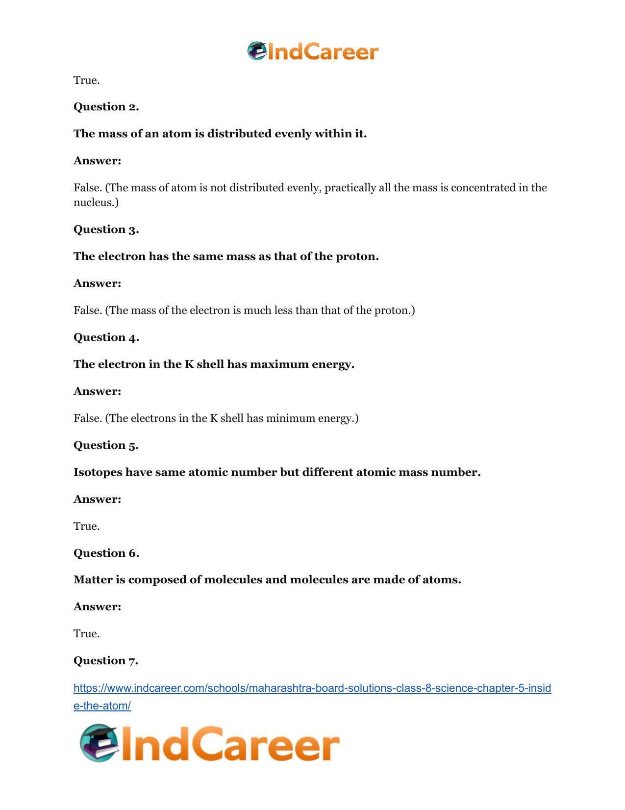 Maharashtra Board Solutions Class 8-Science: Chapter 5- Inside the Atom - Page 23