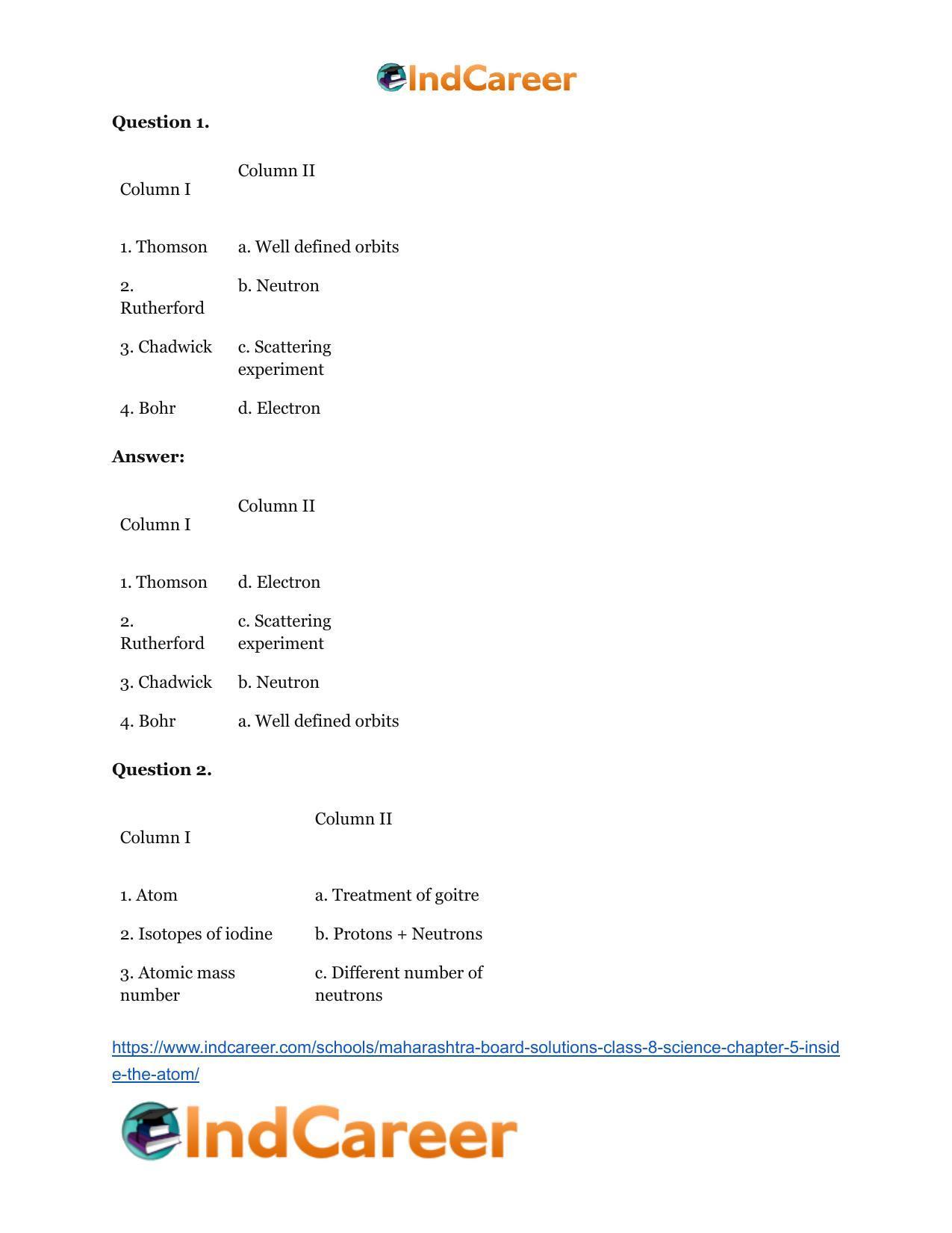 Maharashtra Board Solutions Class 8-Science: Chapter 5- Inside the Atom - Page 28