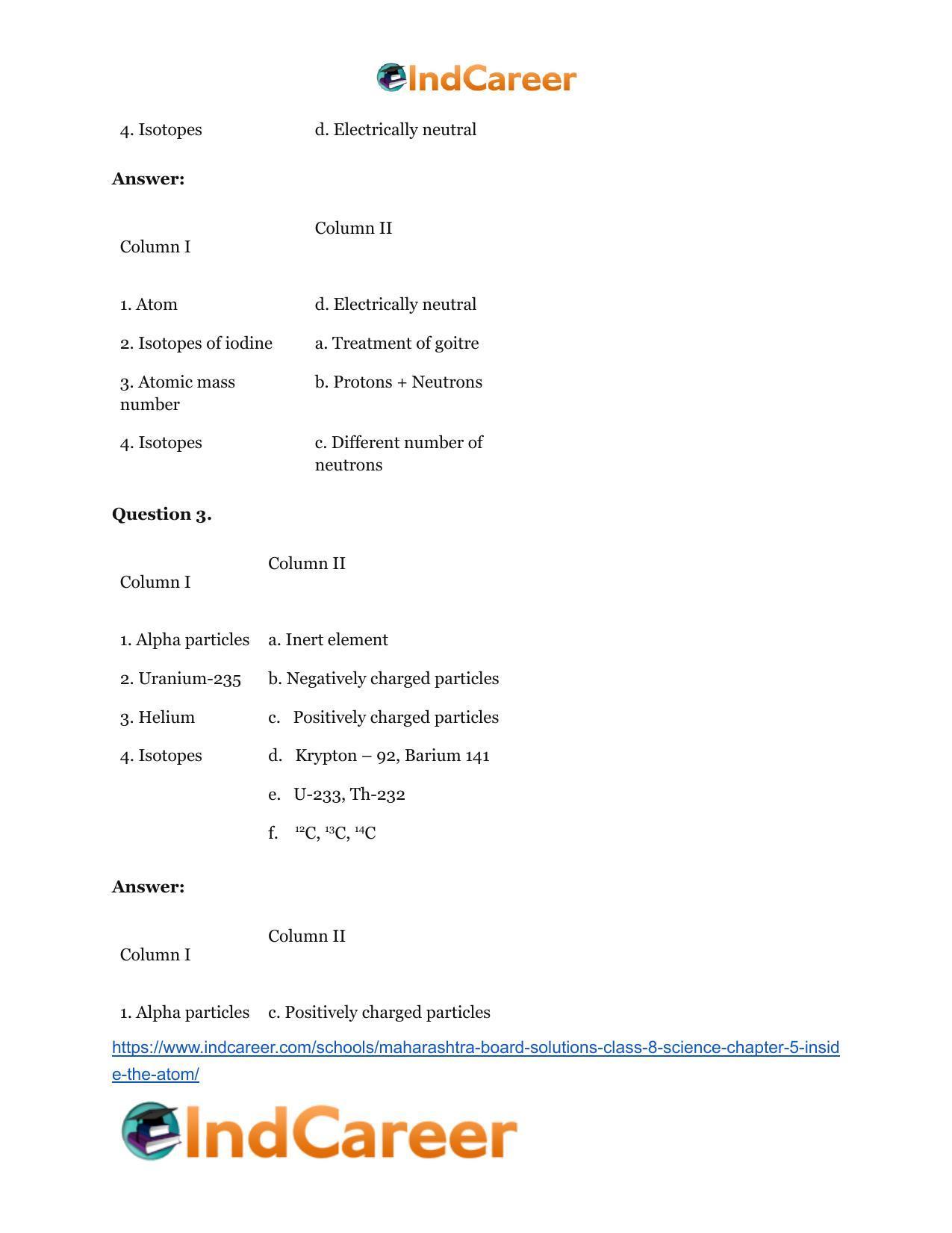 Maharashtra Board Solutions Class 8-Science: Chapter 5- Inside the Atom - Page 29