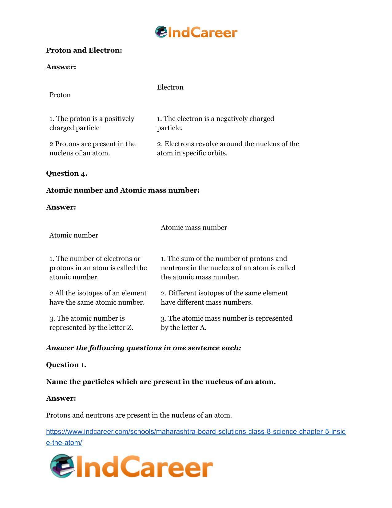 Maharashtra Board Solutions Class 8-Science: Chapter 5- Inside the Atom - Page 31