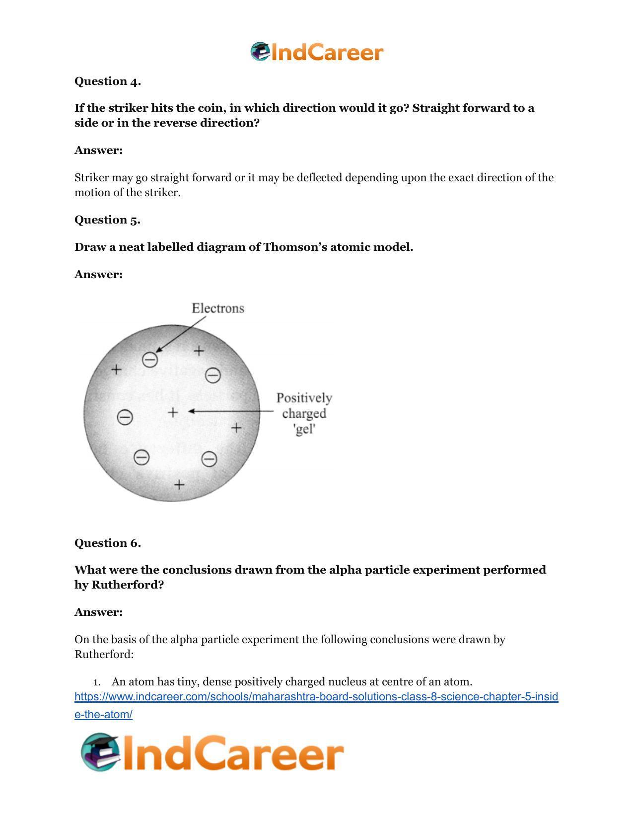Maharashtra Board Solutions Class 8-Science: Chapter 5- Inside the Atom - Page 37