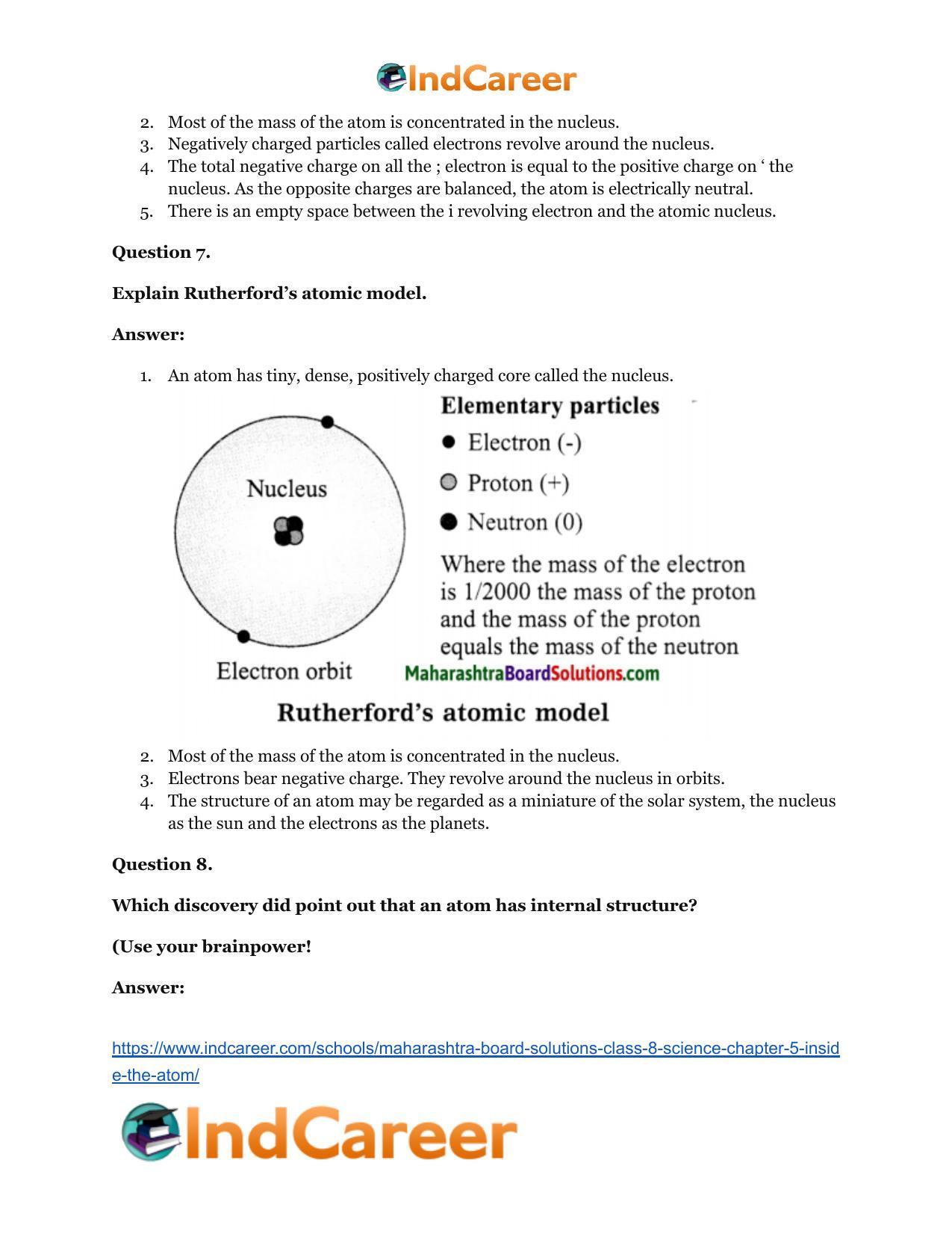 Maharashtra Board Solutions Class 8-Science: Chapter 5- Inside the Atom - Page 38