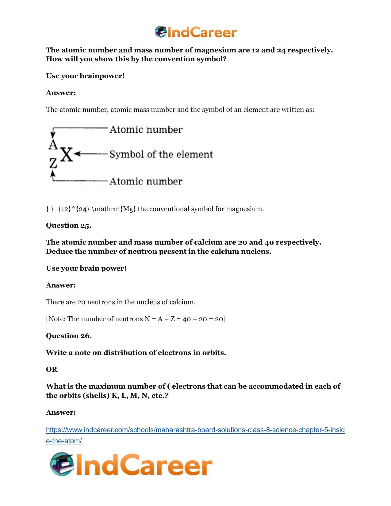 Maharashtra Board Solutions Class 8-Science: Chapter 5- Inside the Atom - Page 44