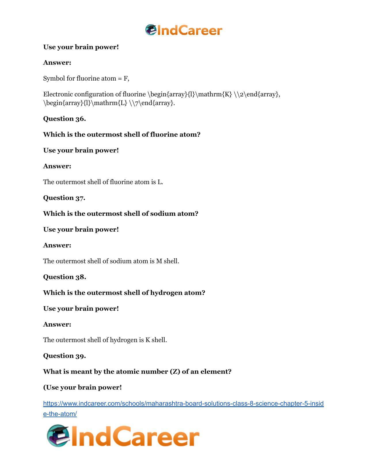 Maharashtra Board Solutions Class 8-Science: Chapter 5- Inside the Atom - Page 49