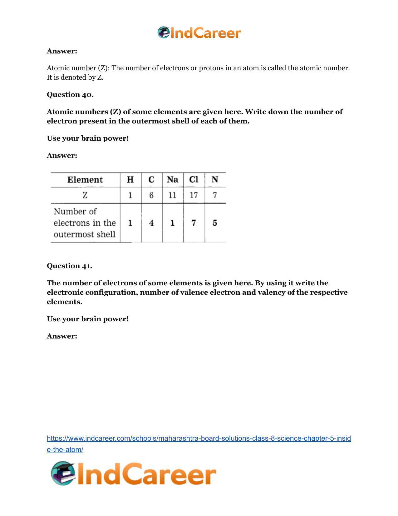 Maharashtra Board Solutions Class 8-Science: Chapter 5- Inside the Atom - Page 50