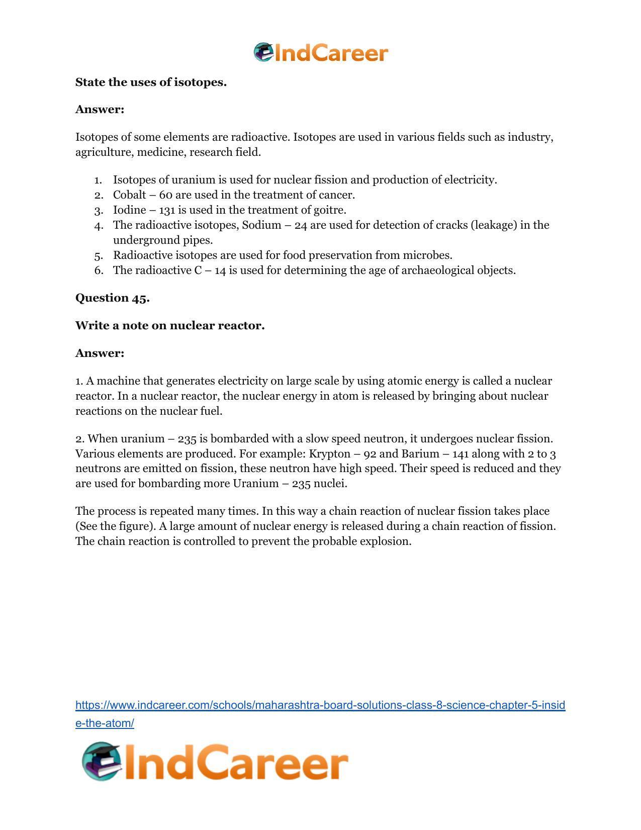 Maharashtra Board Solutions Class 8-Science: Chapter 5- Inside the Atom - Page 52