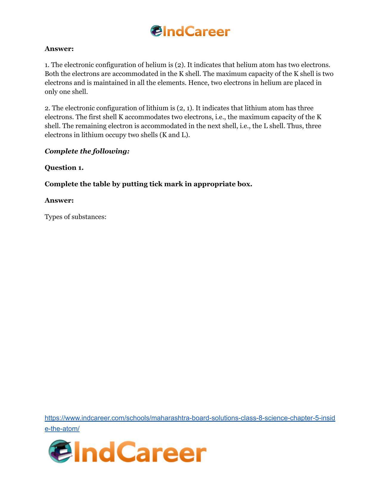 Maharashtra Board Solutions Class 8-Science: Chapter 5- Inside the Atom - Page 54