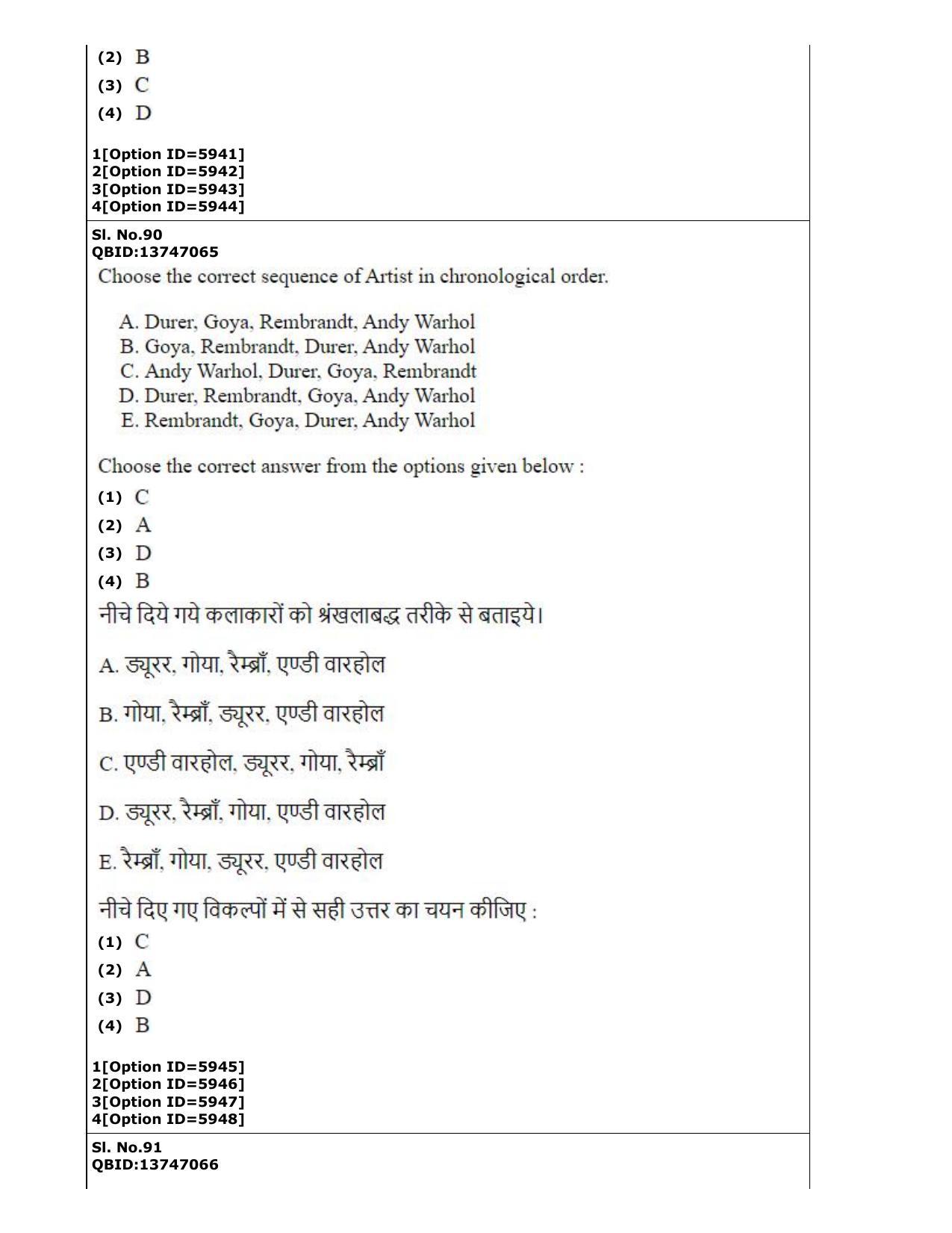 CUET (PG) 2022: PGQP-39 Fine Arts (2-09-2022) Question Paper - Page 50