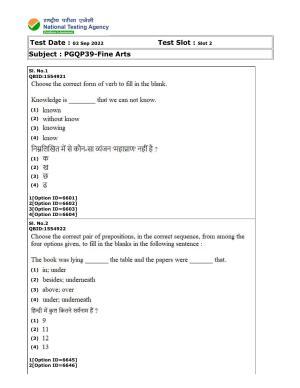 CUET (PG) 2022: PGQP-39 Fine Arts (2-09-2022) Question Paper