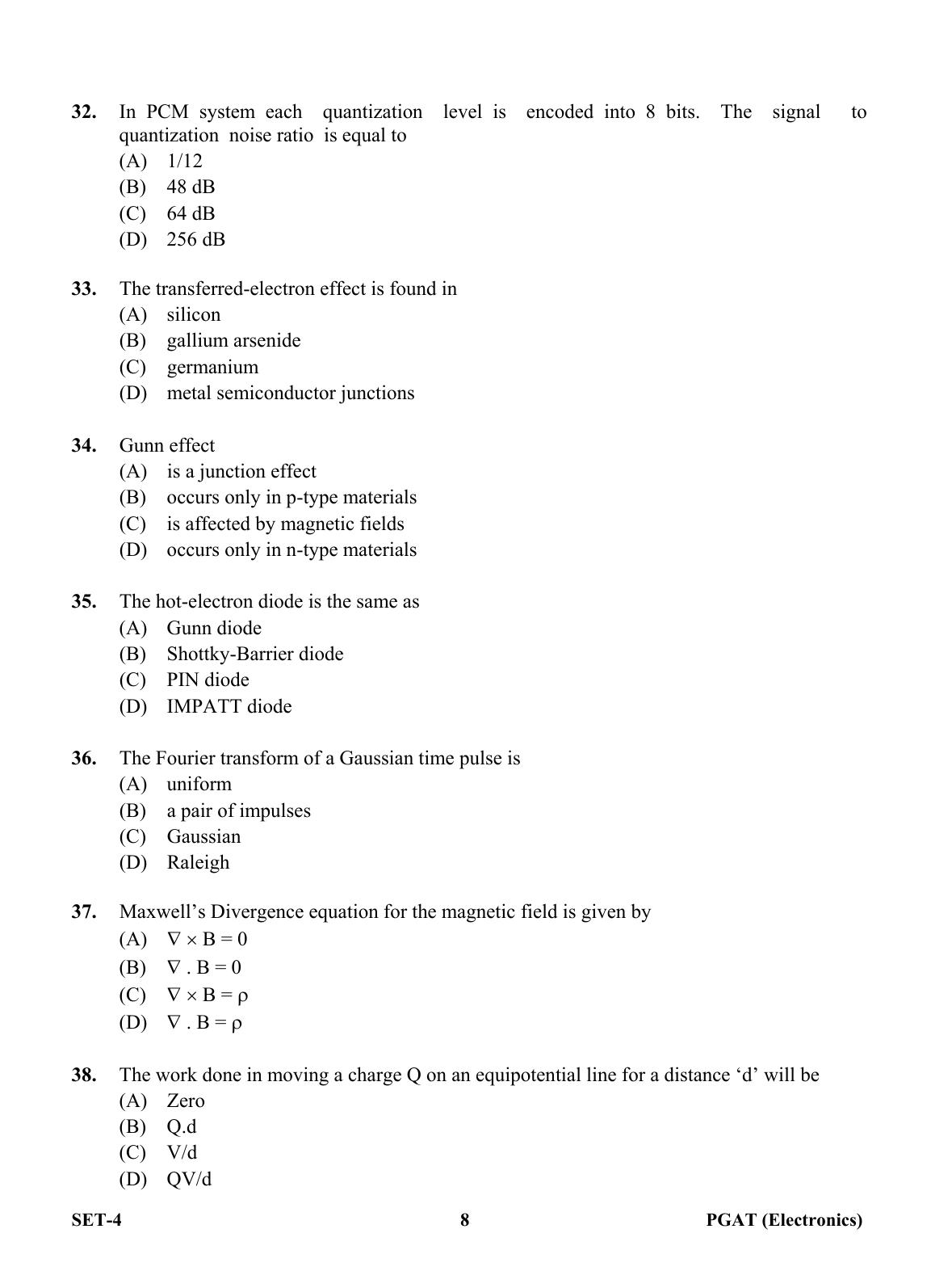 OJEE PGAT 2013 Electronics Set 4 Question Paper - Page 7