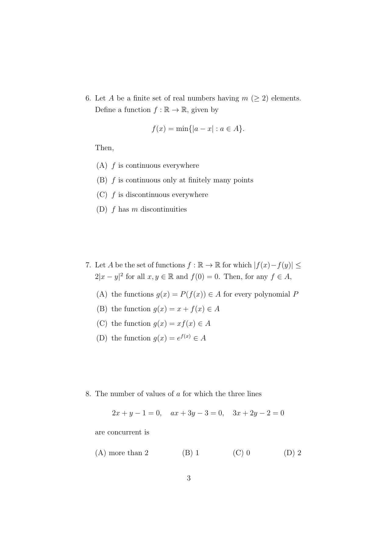 ISI Admission Test Master of Statistics (M.Stat.) (PSA) 2024 Sample Paper - Page 3