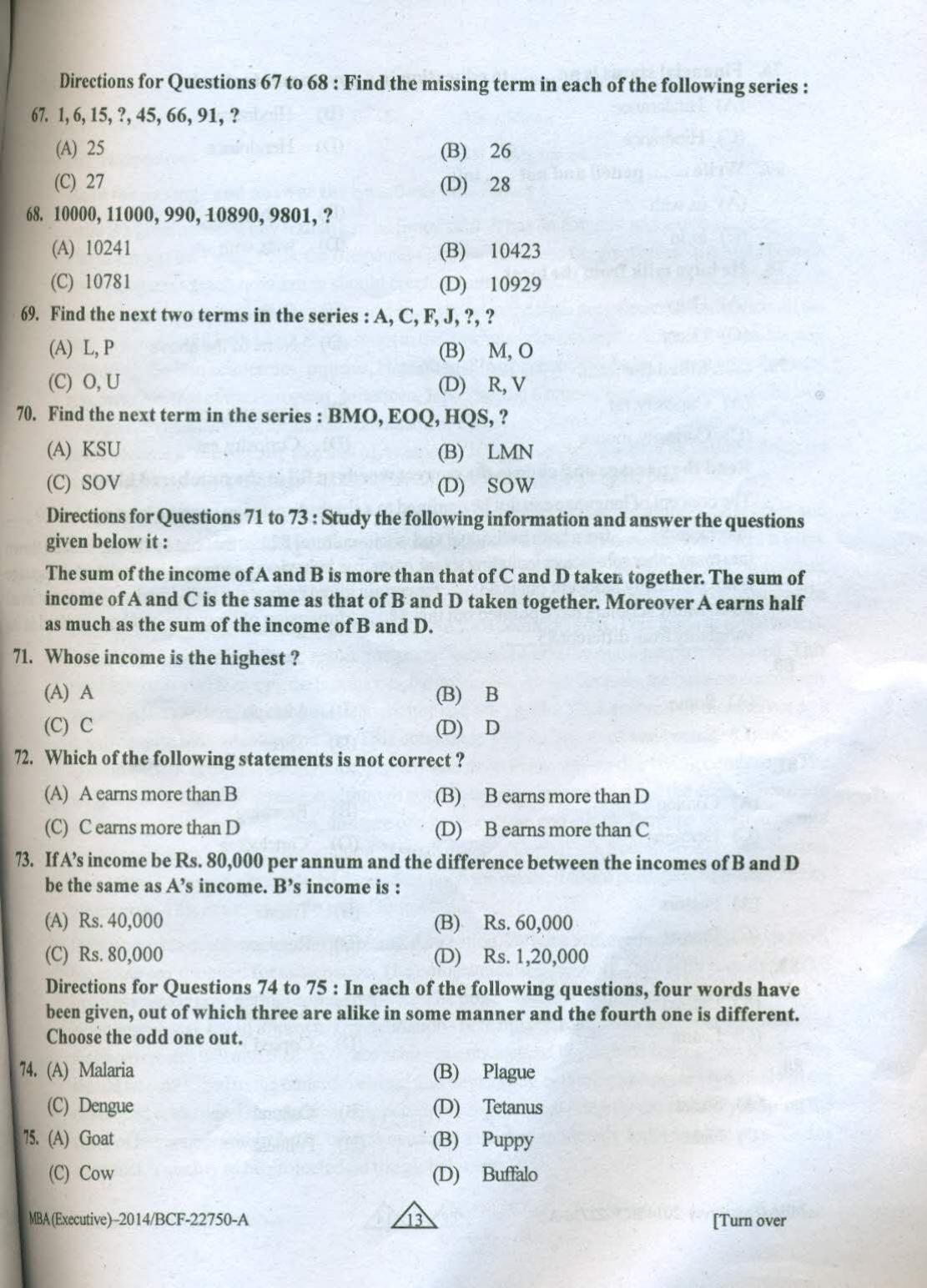 PU USOL MBA 2024 Questions Papers with & Answers Key - Page 12