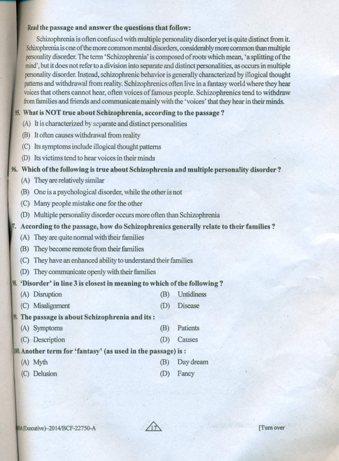 PU USOL MBA 2024 Questions Papers with & Answers Key - Page 16
